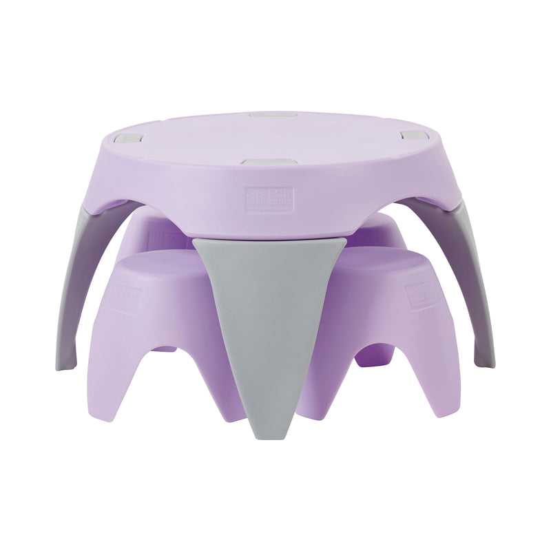 Ayana Table and Stool Set, Colorful Plastic Table and Chairs, Indoor/Outdoor