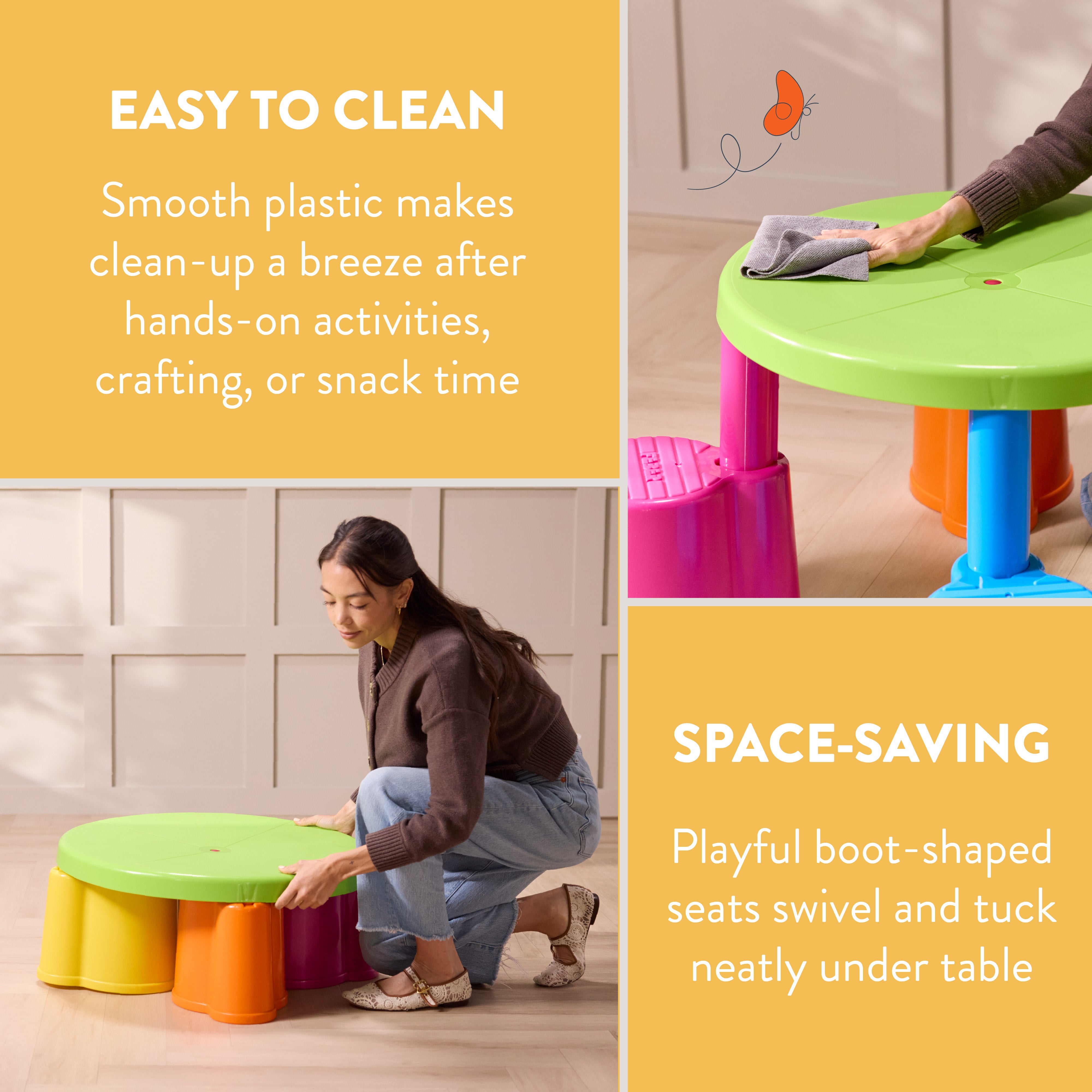 Swivel & Sit Kids Table and Stools Set