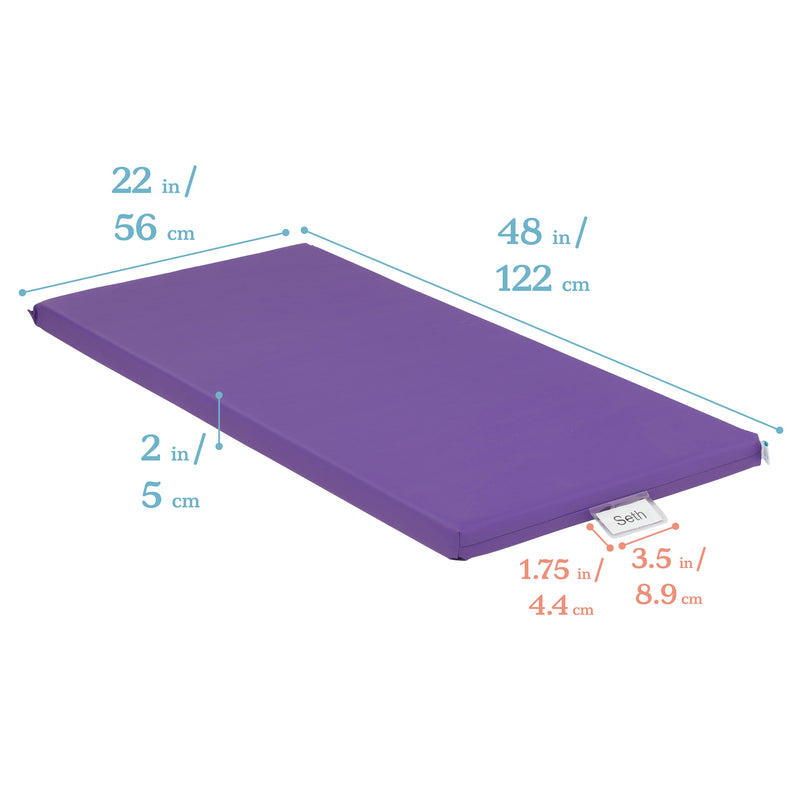 Rainbow Rest Nap Mats, Clear Name Tag Holder, 2in Thick - 5-Pack