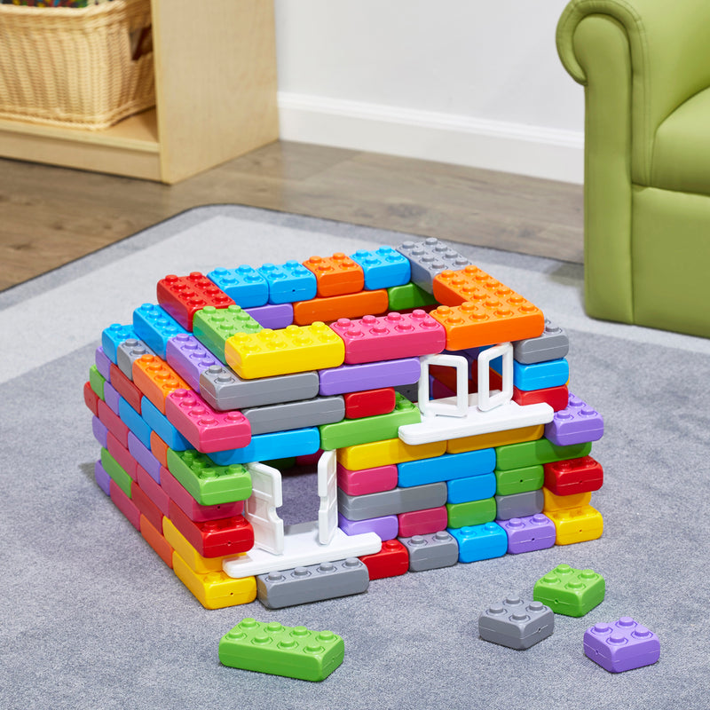 Junior Building Bricks with Windows and Doors 140-Piece