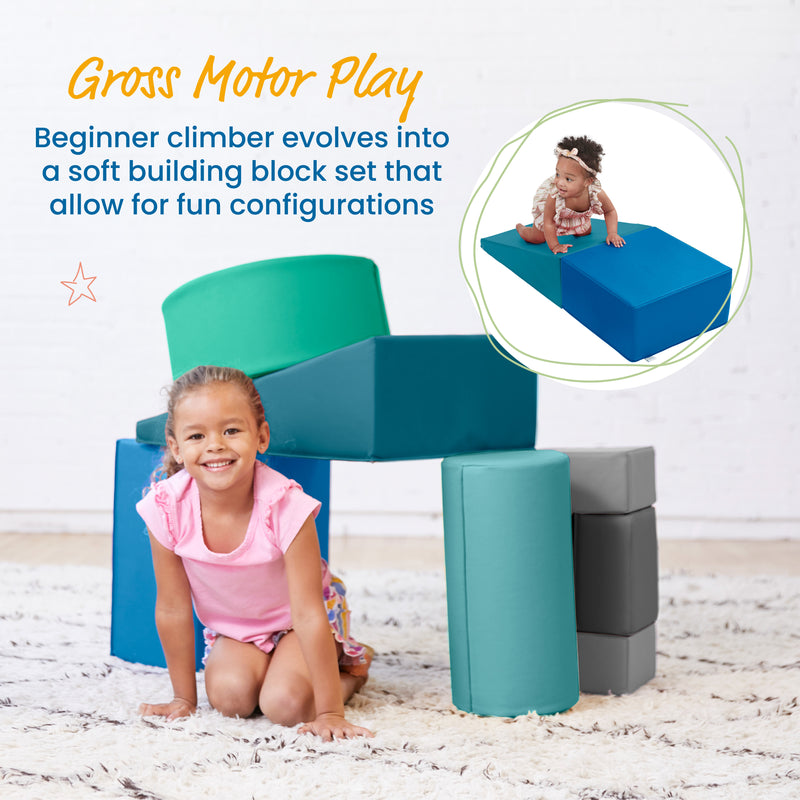 Crawl and Climb Playtime, Toddler Soft Foam Activity Playset, 6-Piece