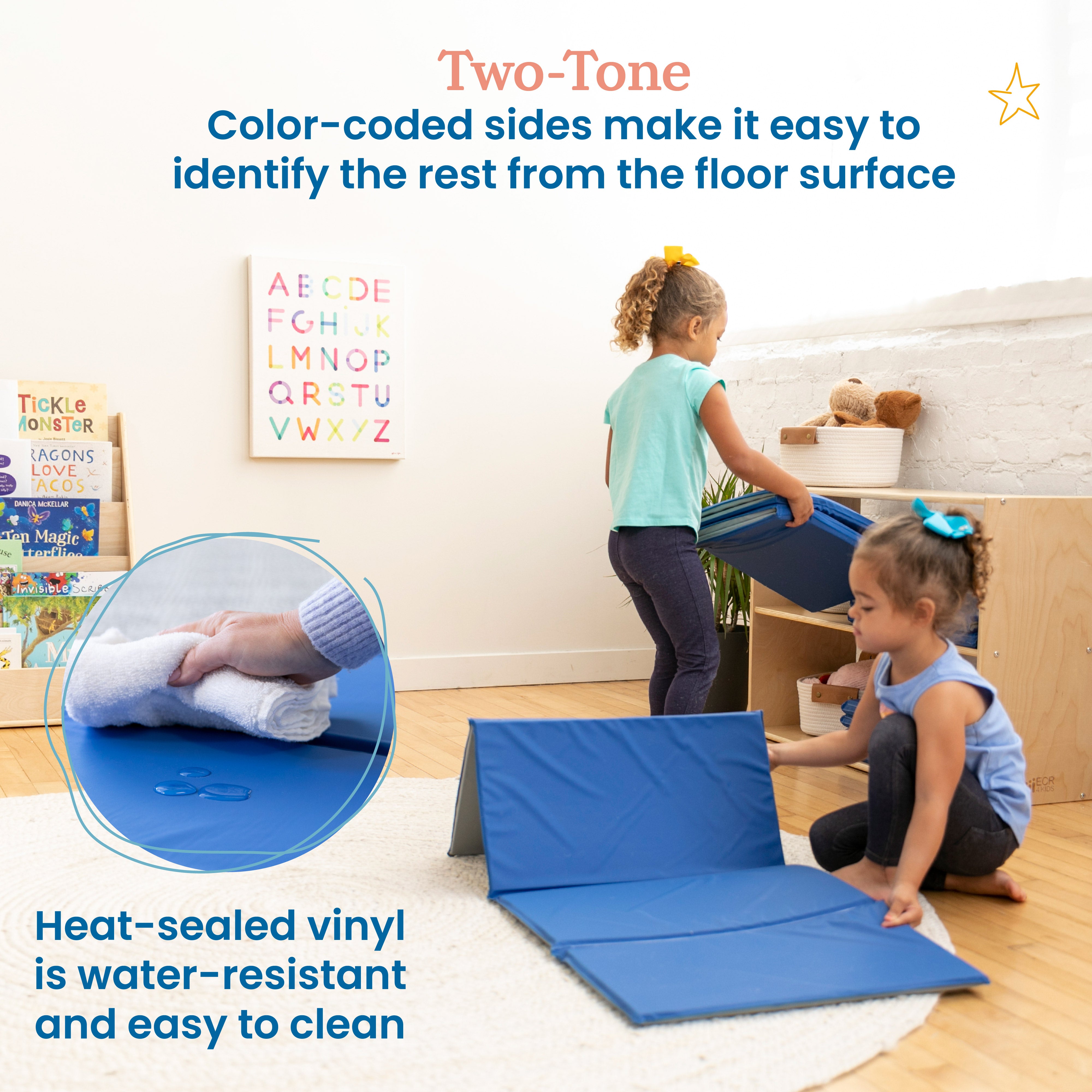 Everyday Folding Rest Mat, 4-Section, 5-Pack