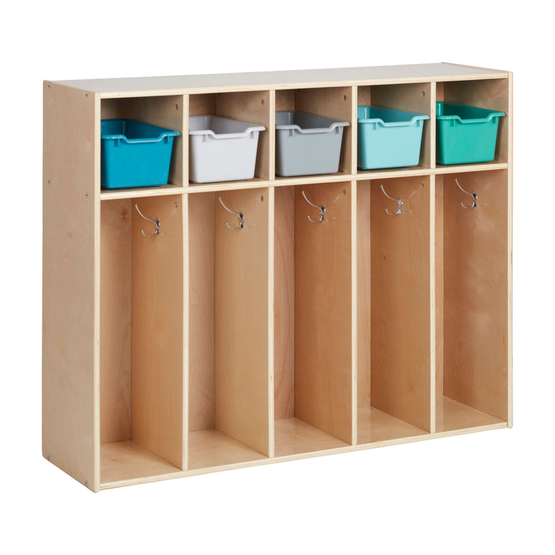 Streamline 5-Section Toddler Coat Locker with 5 Scoop Front Storage Bins