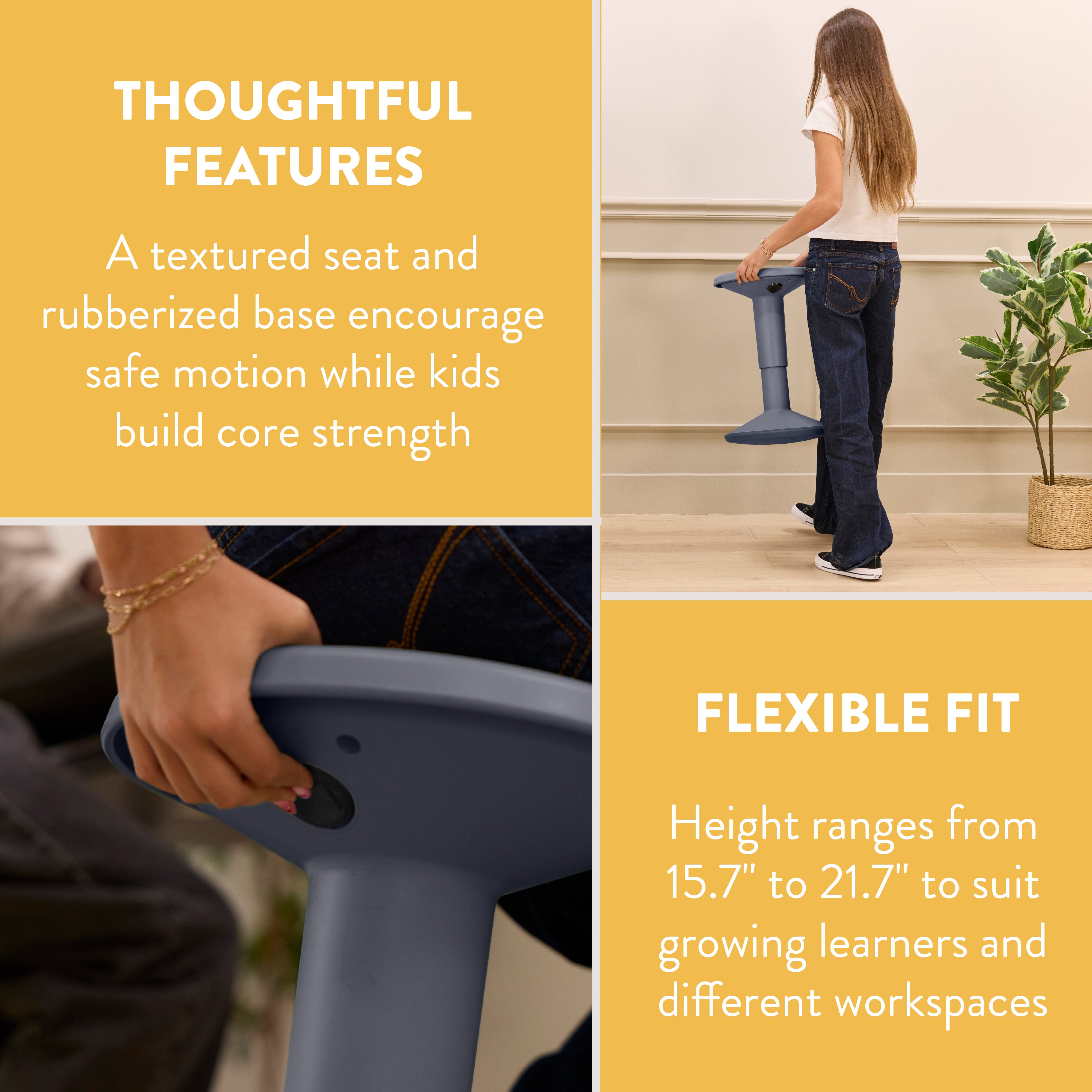 Adjustable Height Active Learning Wobble Stool