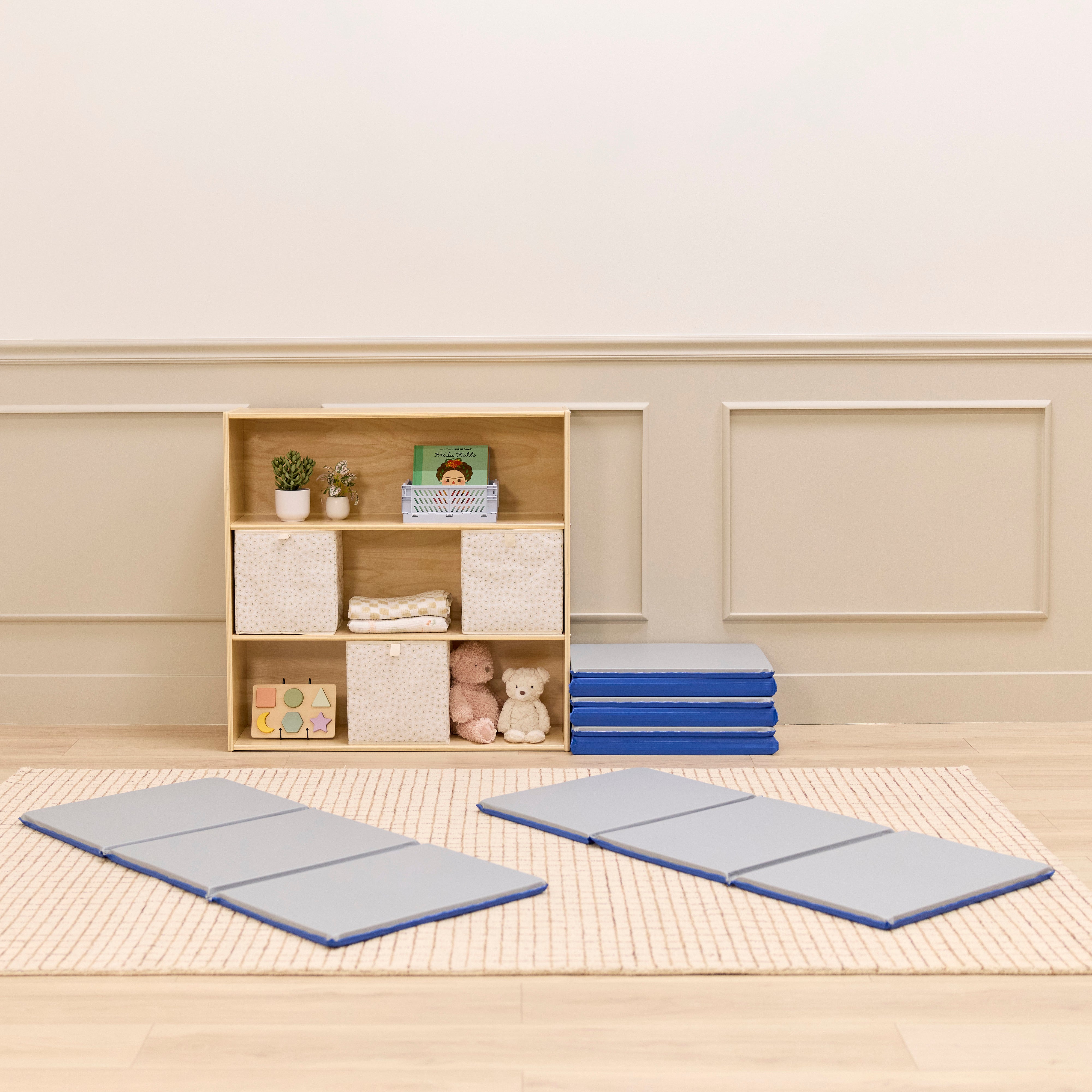 Foldaway Basics Nap Mats, 3-Fold, 1in, 5-Pack