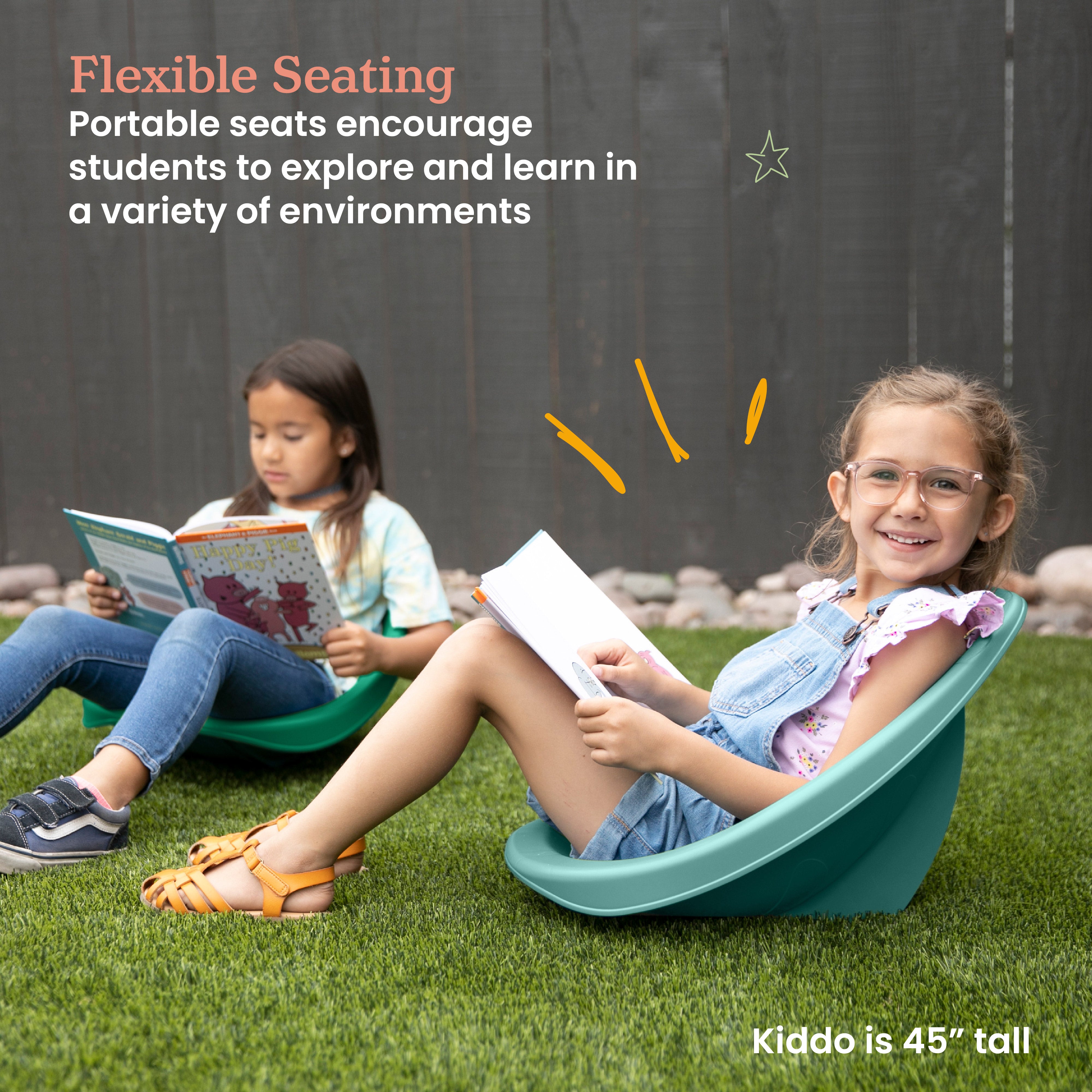 Mobile Leaf Seat Cart with 12 Leaf Floor Seats, Flexible Seating