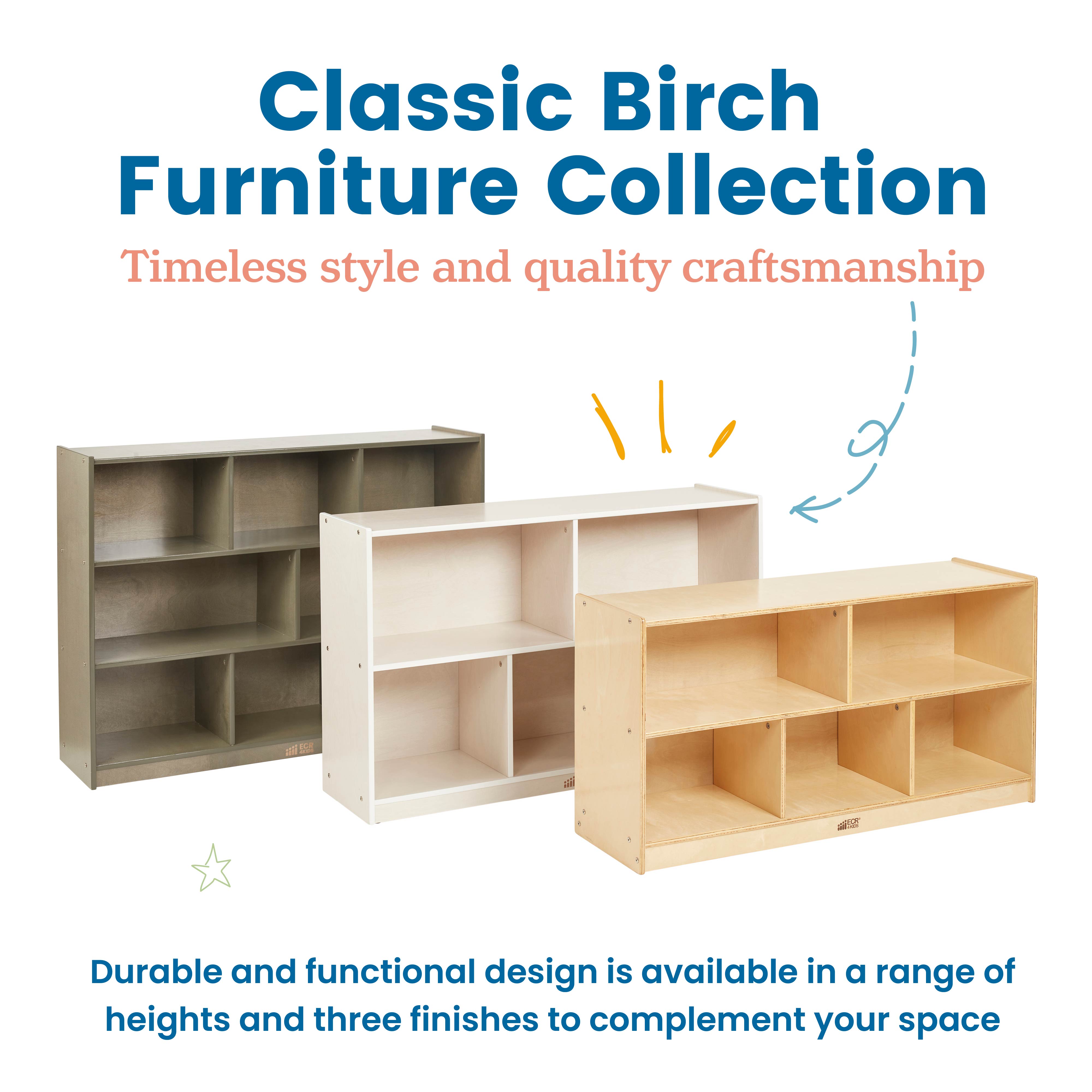 5-Compartment Mobile Storage Cabinet, Preschool