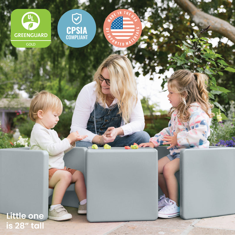 ECR4Kids Tri-Me 3-In-1 Cube Chair, Kids Furniture