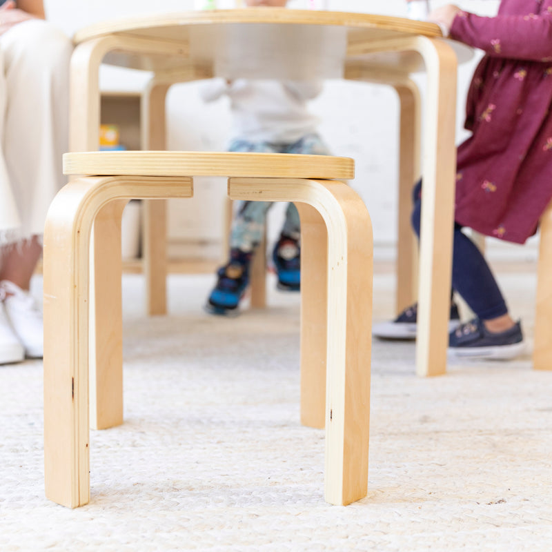 Bentwood Round Table and Stool Set, Kids Furniture, 5-Piece