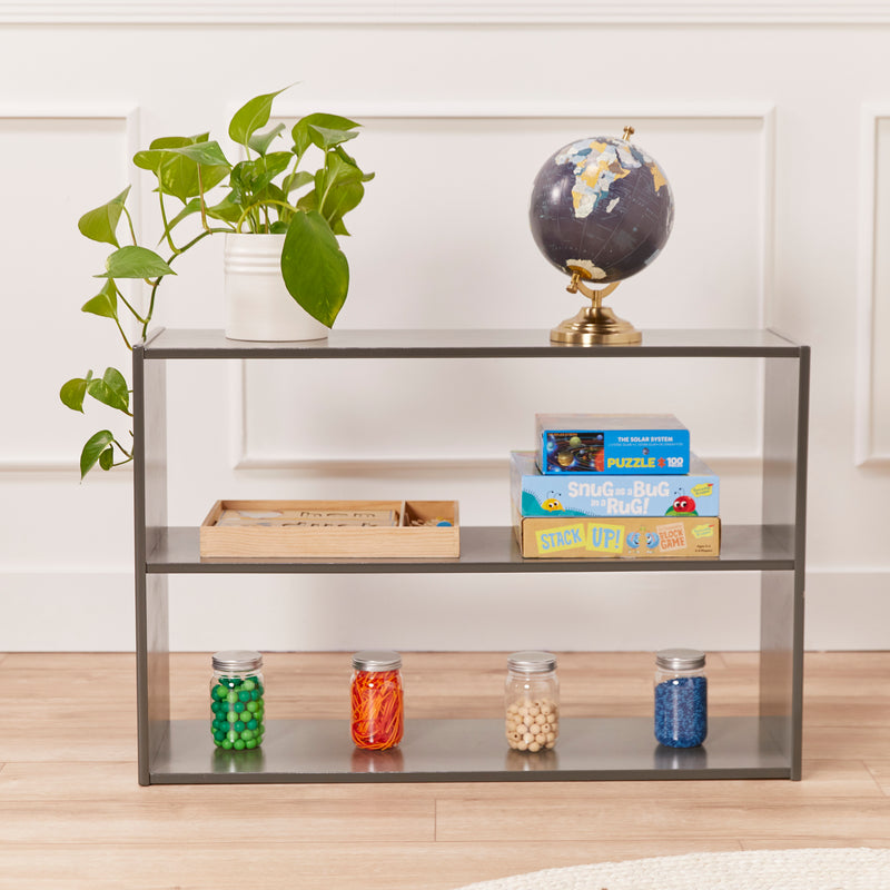 Streamline 2-Shelf Storage Cabinet without Back 24in High, Double-Sided