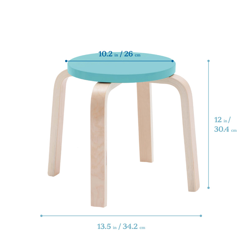 Bentwood Stacking Stools for Kids, Flexible Seating, 12" Height, 6-Piece