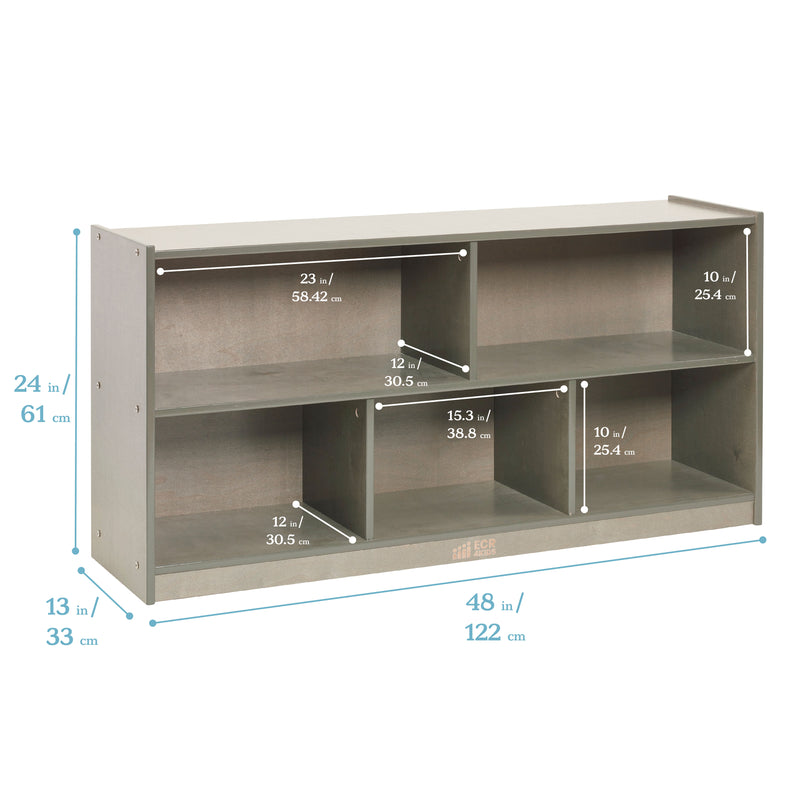 5-Compartment Mobile Storage Cabinet, 24in High