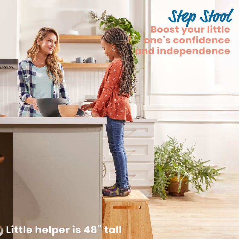 Sit or Step Stool, Kids Furniture, Natural