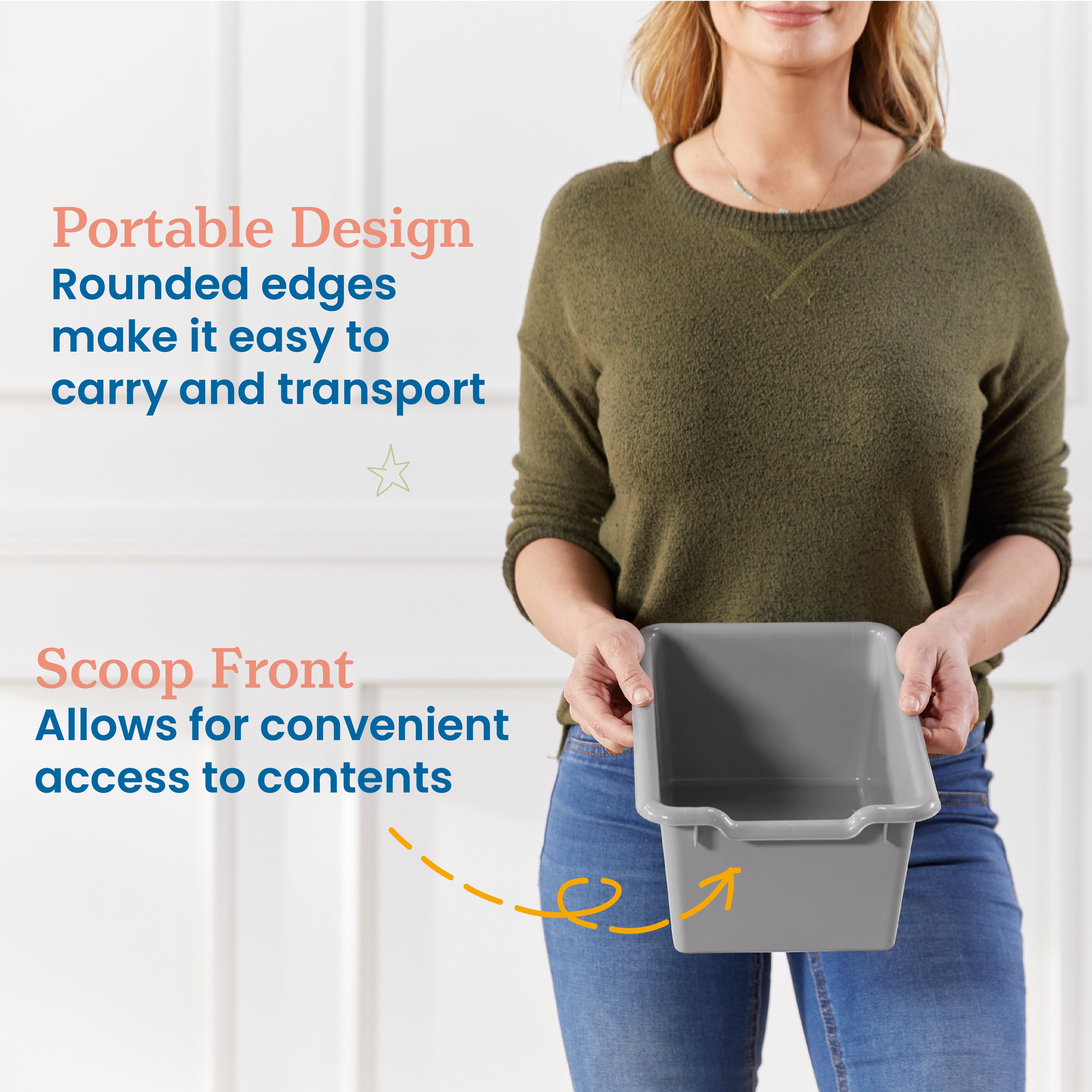 Scoop Front Storage Bin, 30-Piece