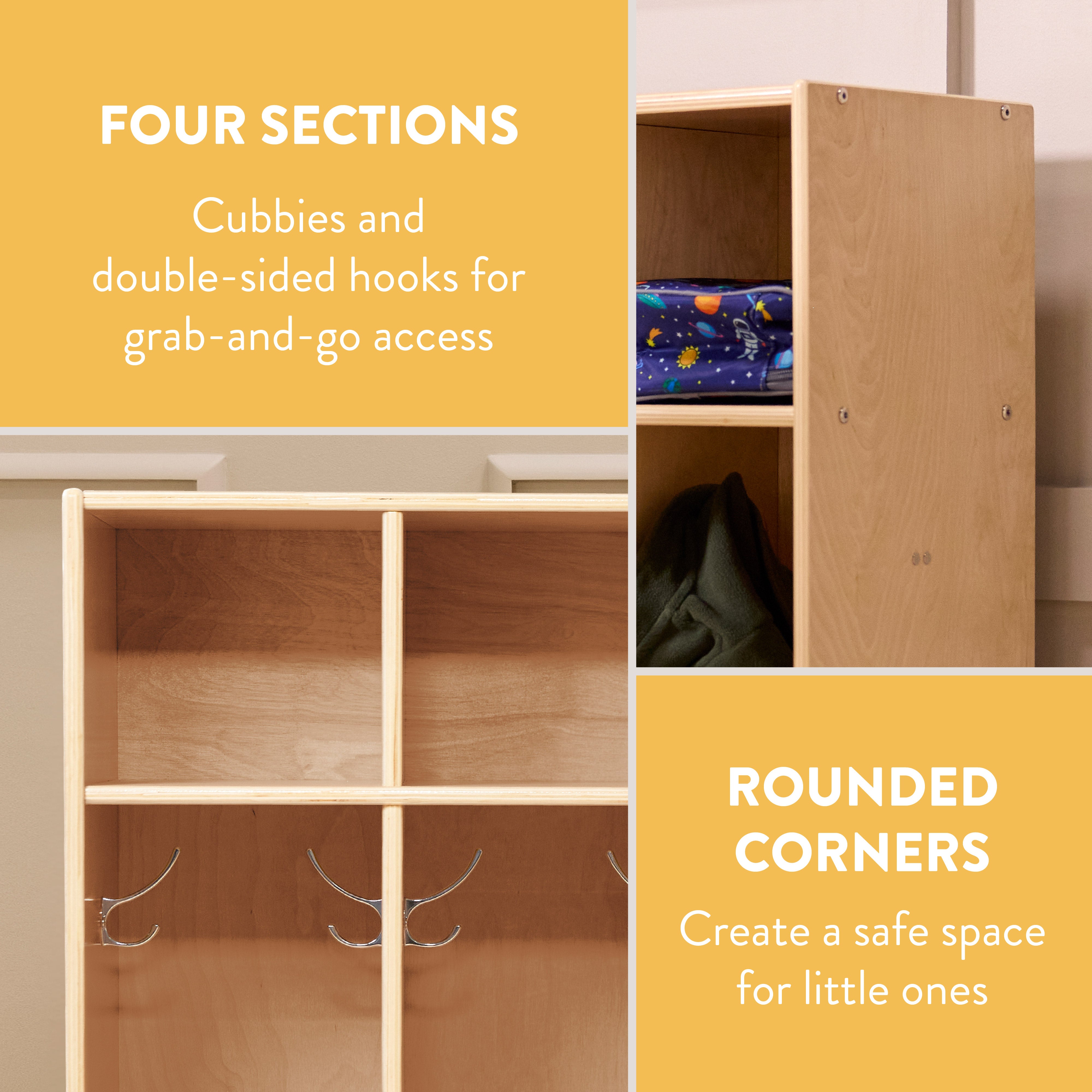 Sleekline 4-Section Toddler Storage Coat Locker
