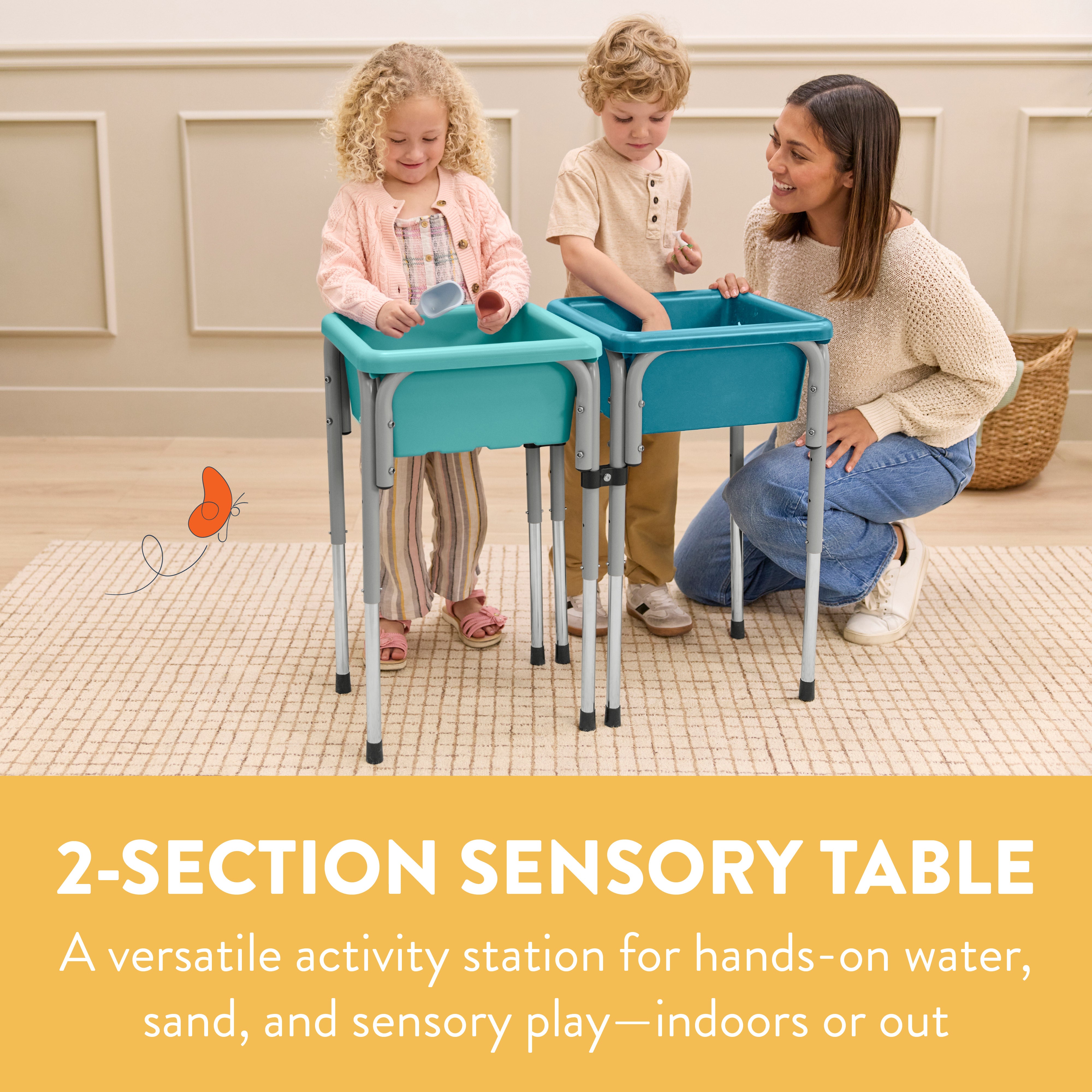 Adjustable Double Sensory Table with Lids