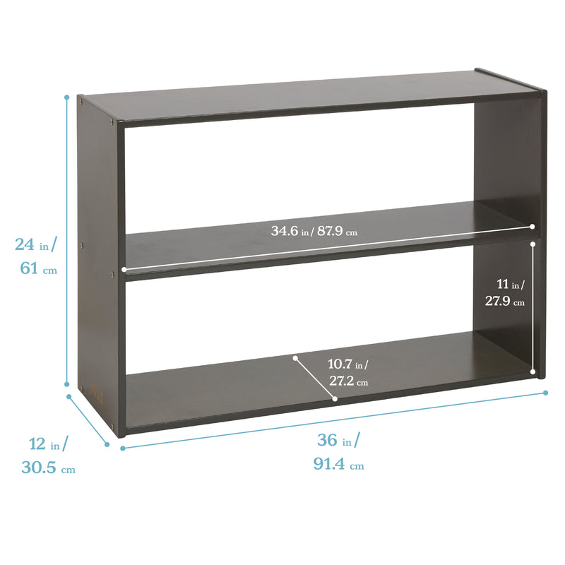 Streamline 2-Shelf Storage Cabinet without Back 24in High, Double-Sided
