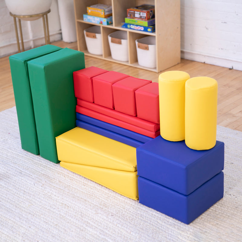 Soft Unit Blocks Soft Builder Blocks, Foam Shapes, 16-Piece