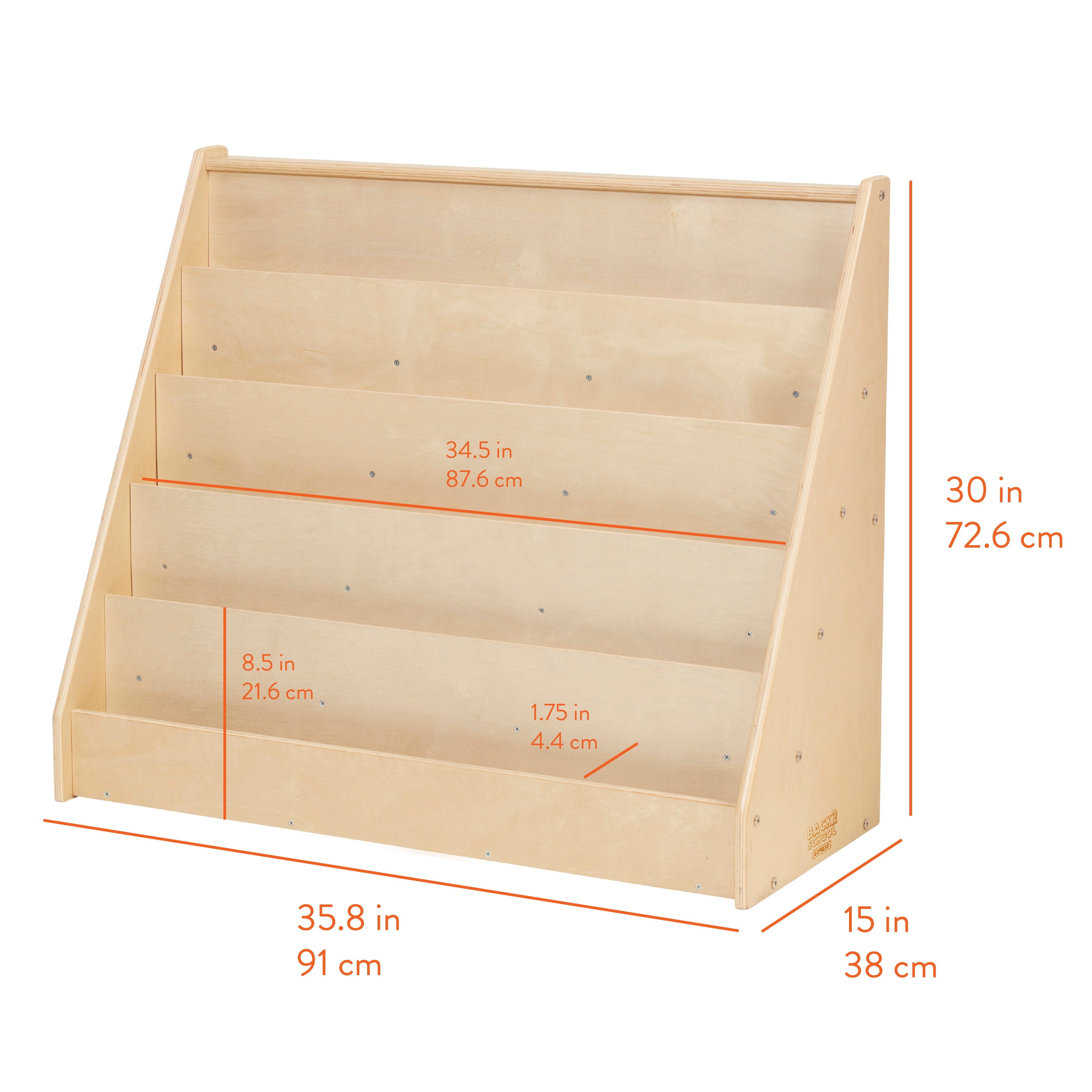 5-Tier Forward-Facing Kids Book Shelf