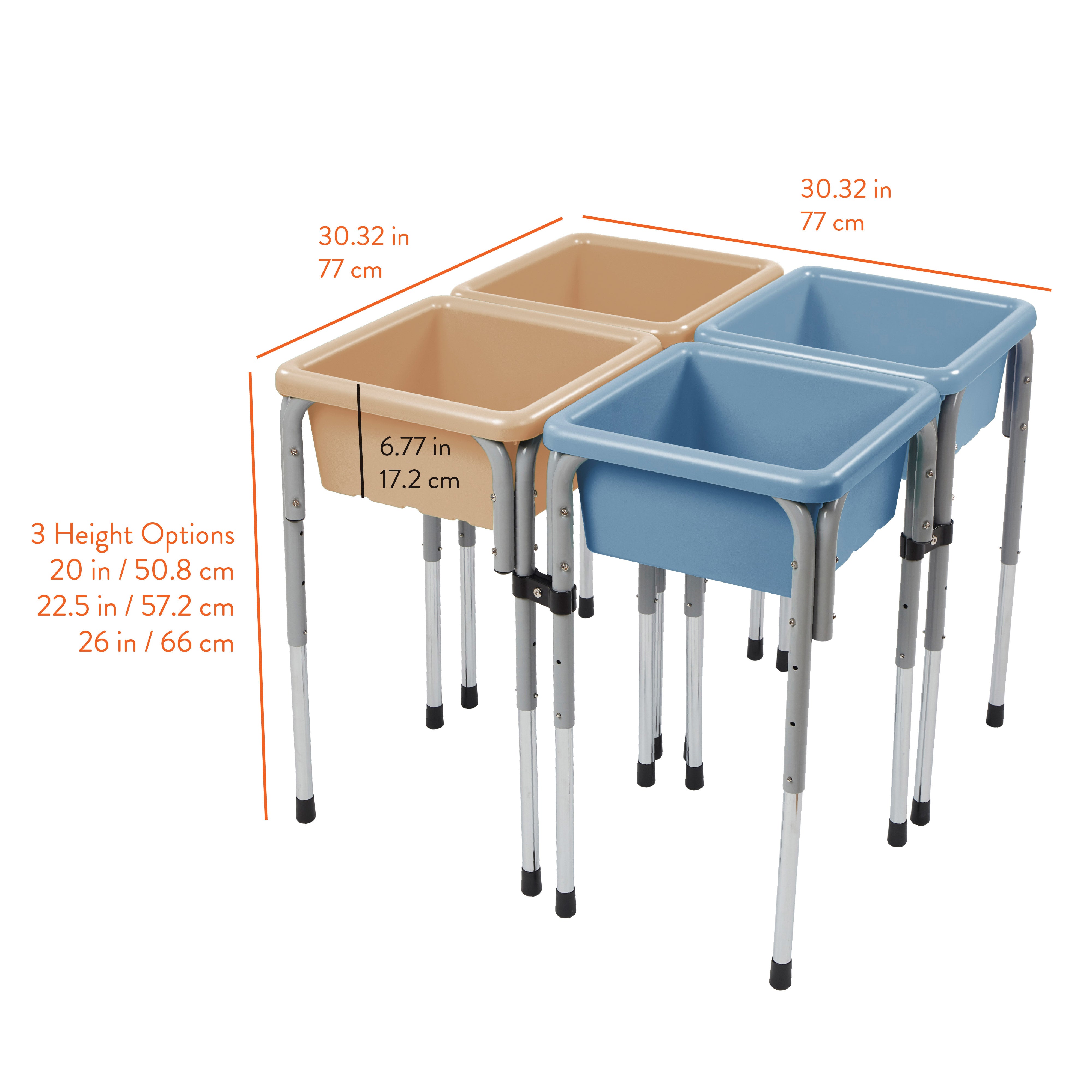 Adjustable Quad Sensory Tables with Lids
