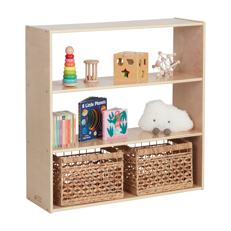 Streamline 3-Shelf Storage Cabinet, 36in High, Double-Sided