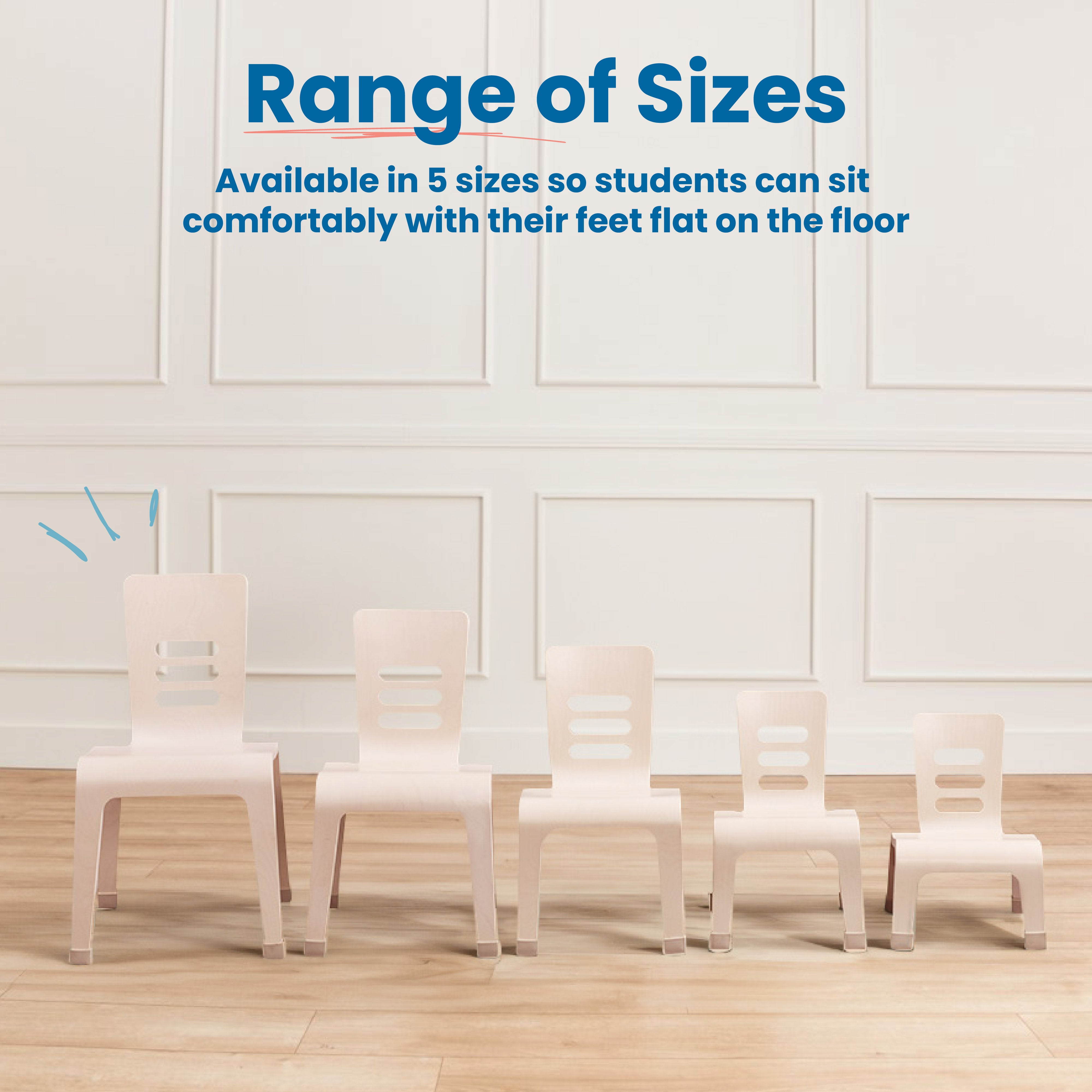 Bentwood Chair, 12in Seat Height, Stackable Seats, 2-Pack