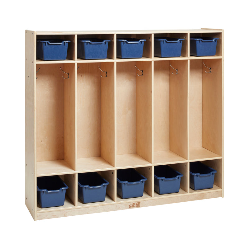 5-Section Coat Locker with 10 Scoop Front Storage Bins