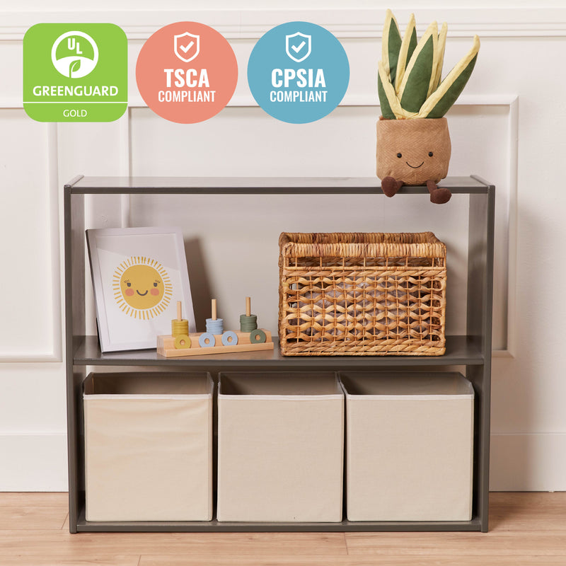 Streamline 2-Shelf Storage Cabinet, 30in High, Double-Sided