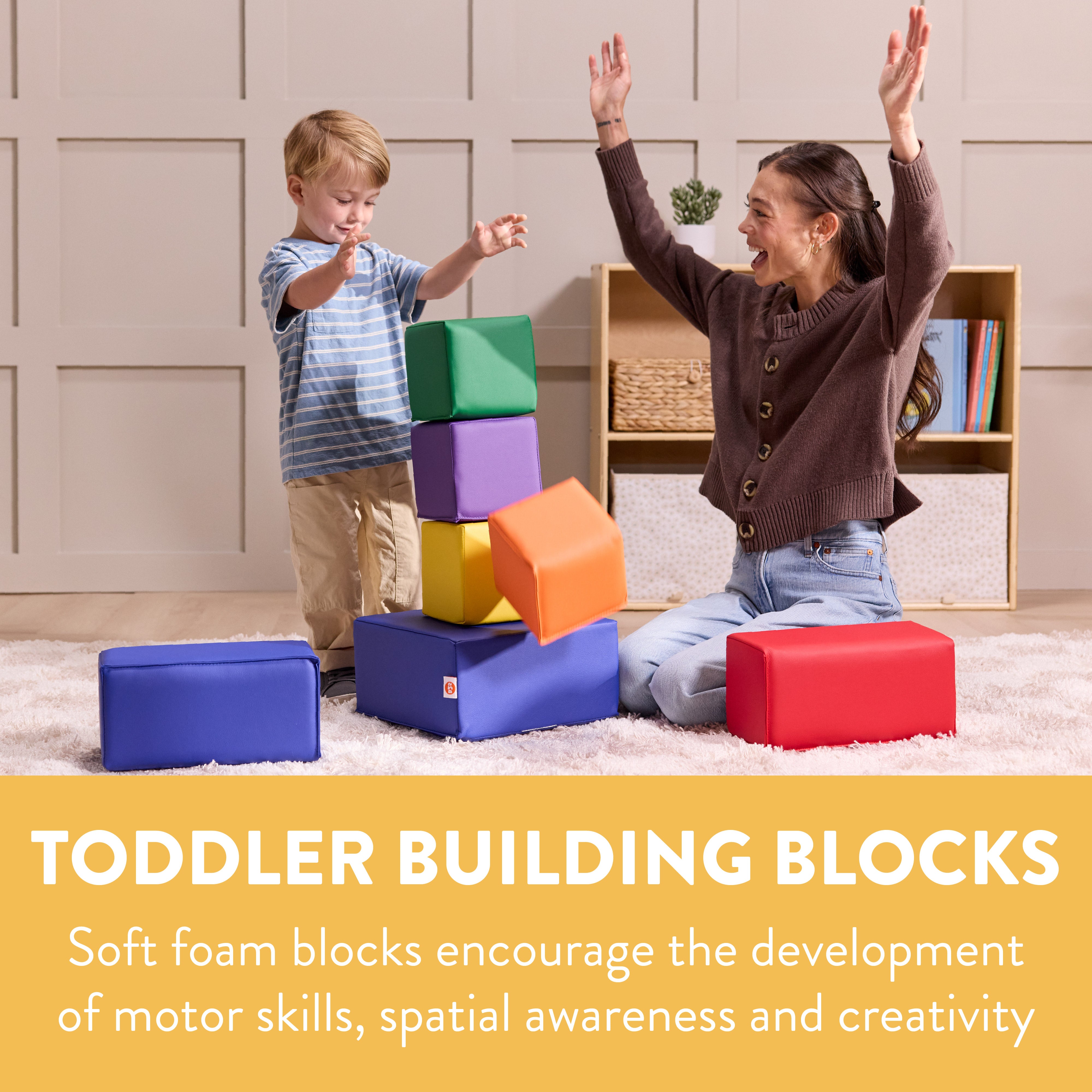 EarlyBuilder Foam Stacking Block Set, Small, 7-Piece