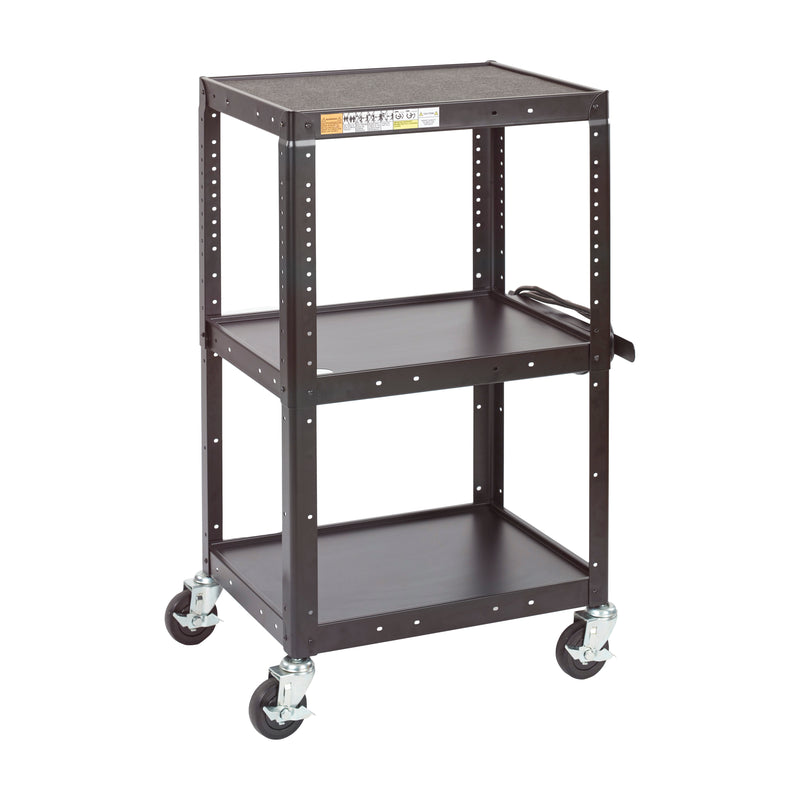 AV Media Cart Rolling Storage, Black