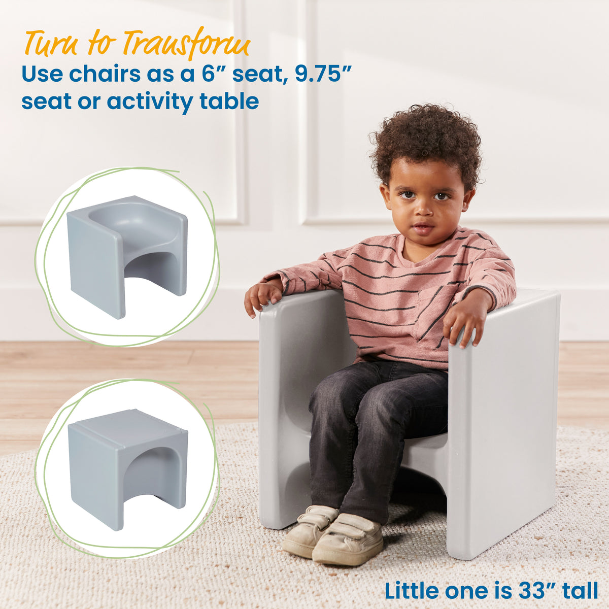 Tri-Me Cube Chair and Desk, 2-Piece