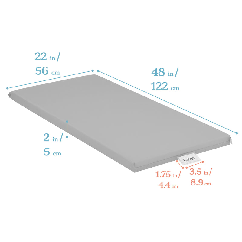 Rainbow Rest Nap Mats, Clear Name Tag Holder, 2in Thick - 5-Pack