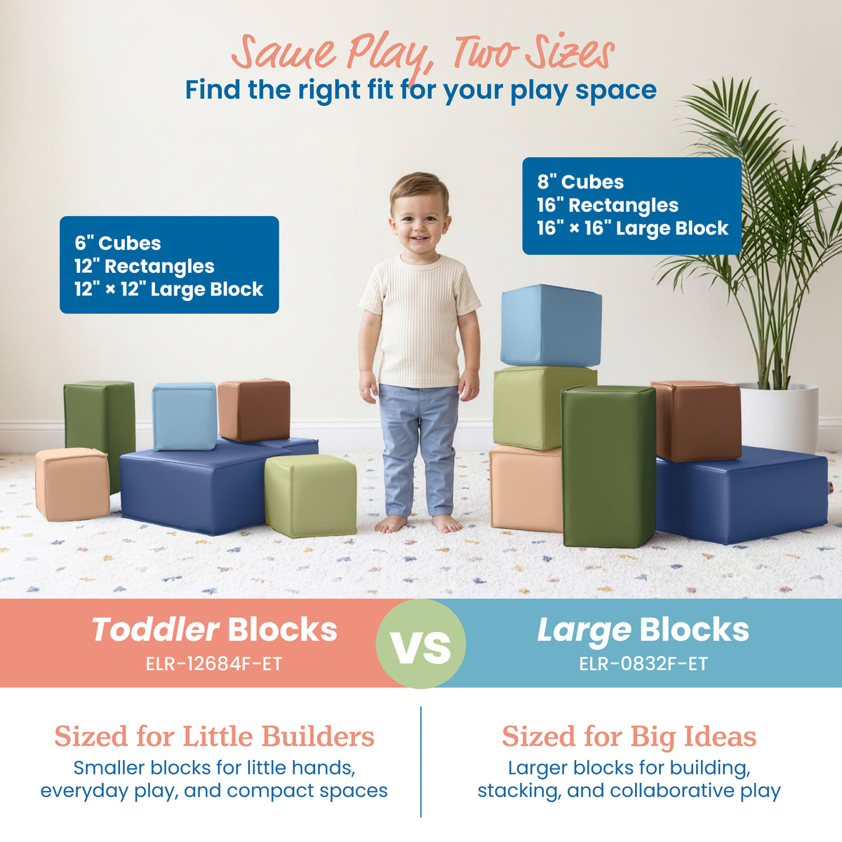 Large Foam Building Blocks Play Set, 7-Piece