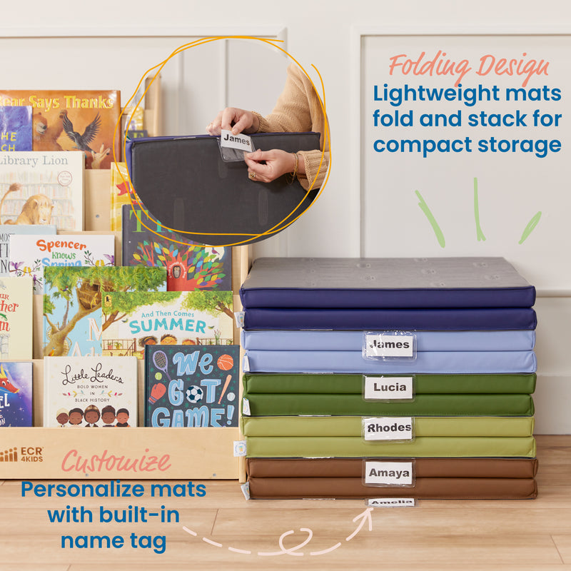 SoftZone Folding Rainbow Rest Mats, Classroom Furniture, 5-Piece