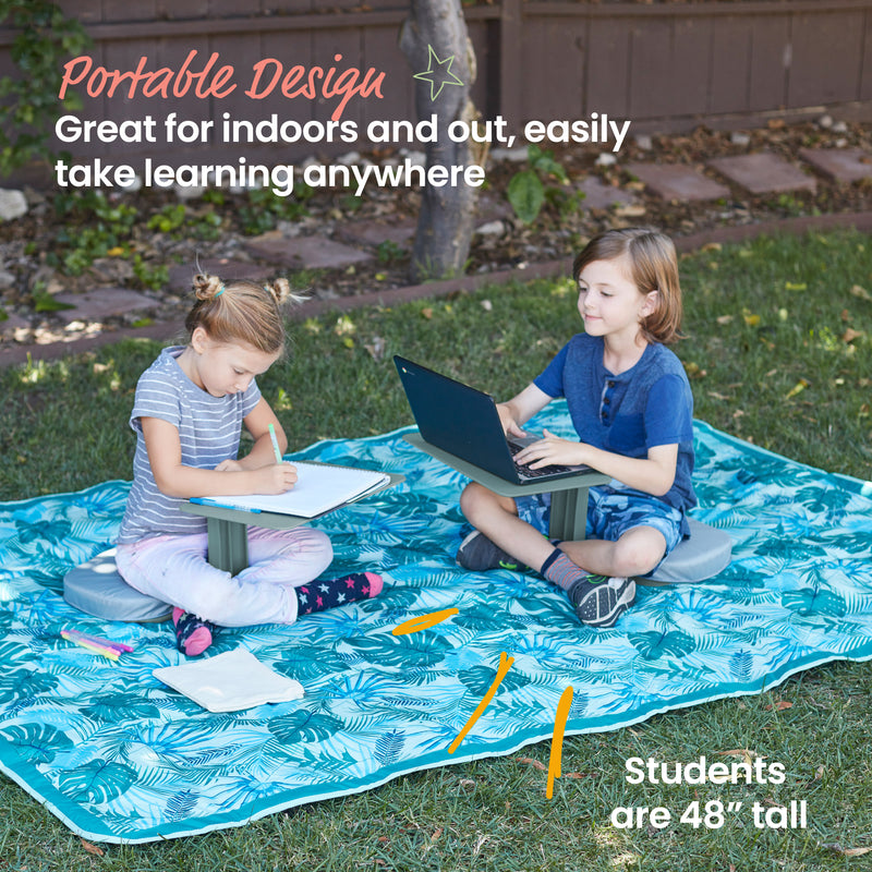 The Surf Portable Lap Desk and Surf Cushion, Flexible Seating Floor Desk with Foam Pad, 1-Pack