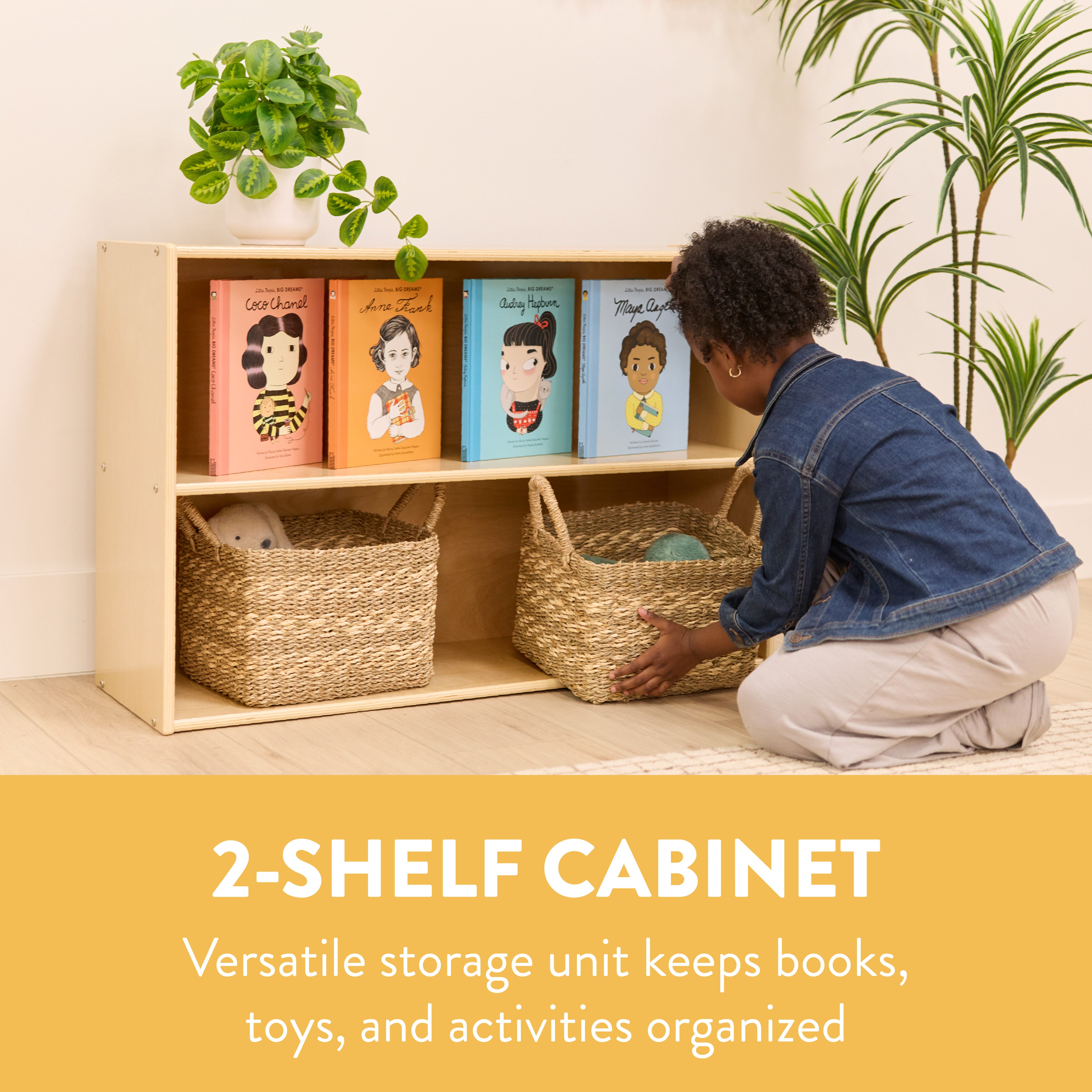 Sleekline 2-Shelf Storage Cabinet, 24in H