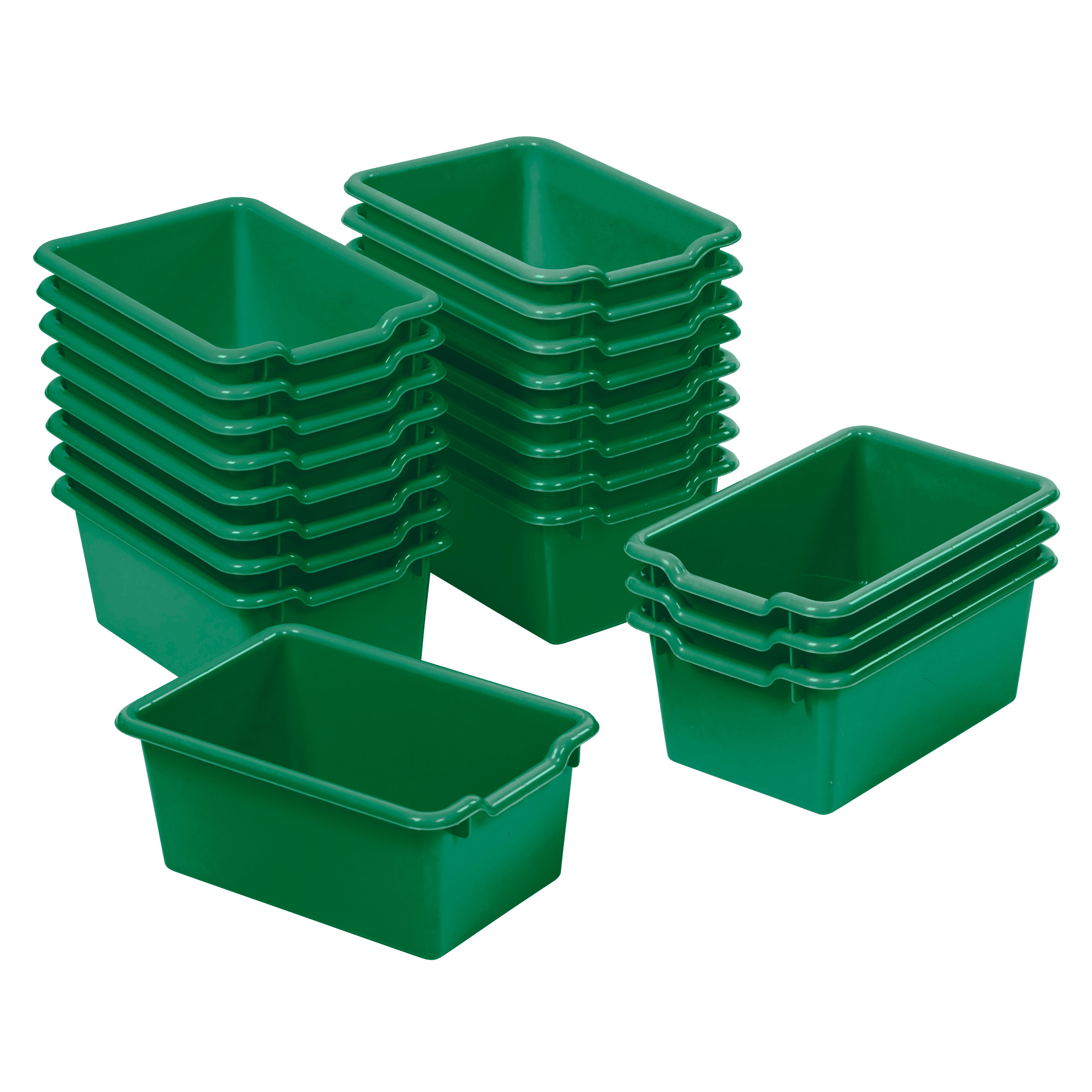 Scoop Front Plastic Storage Bins, 20-Piece