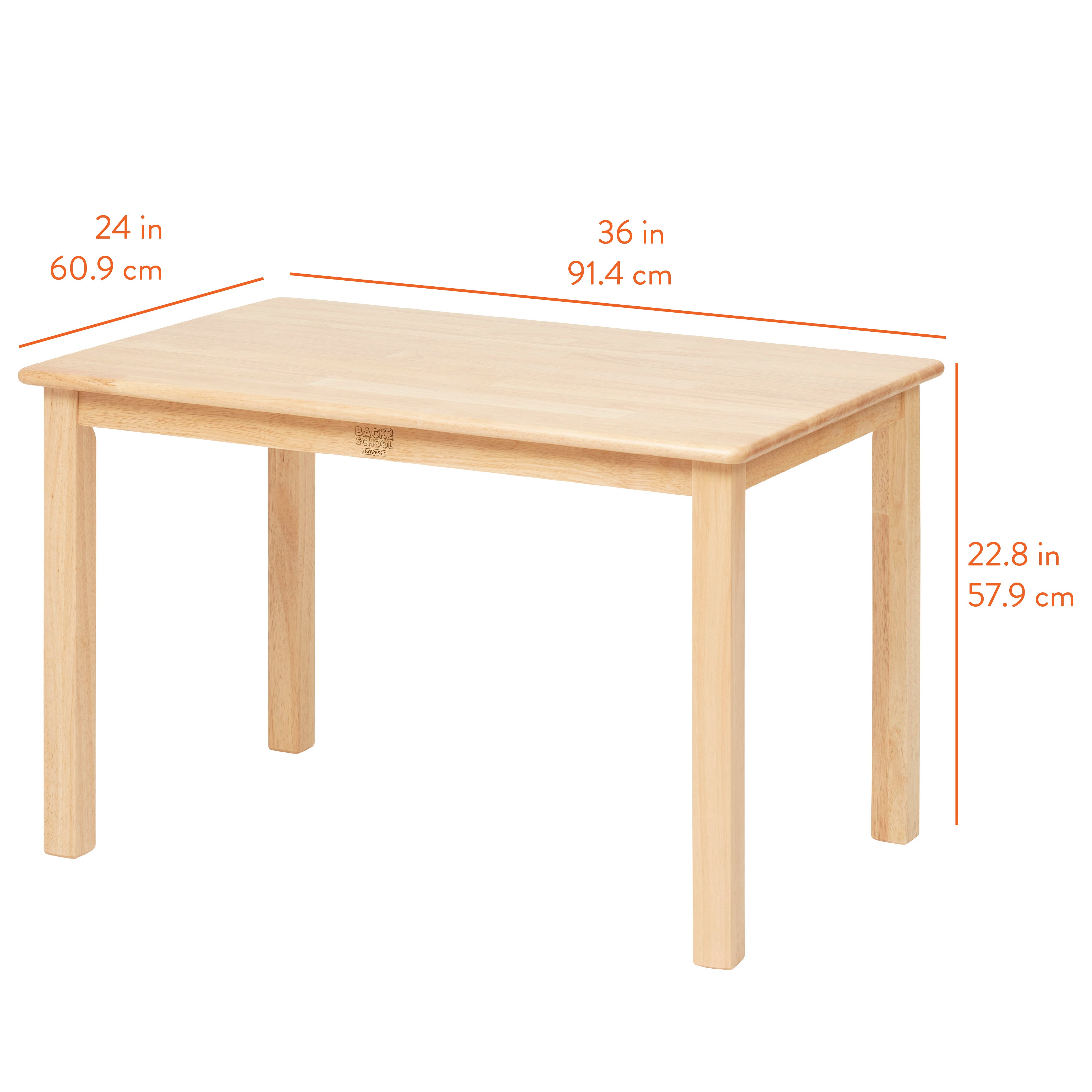 Wooden Activity Table and 12in Chairs, 3-Piece