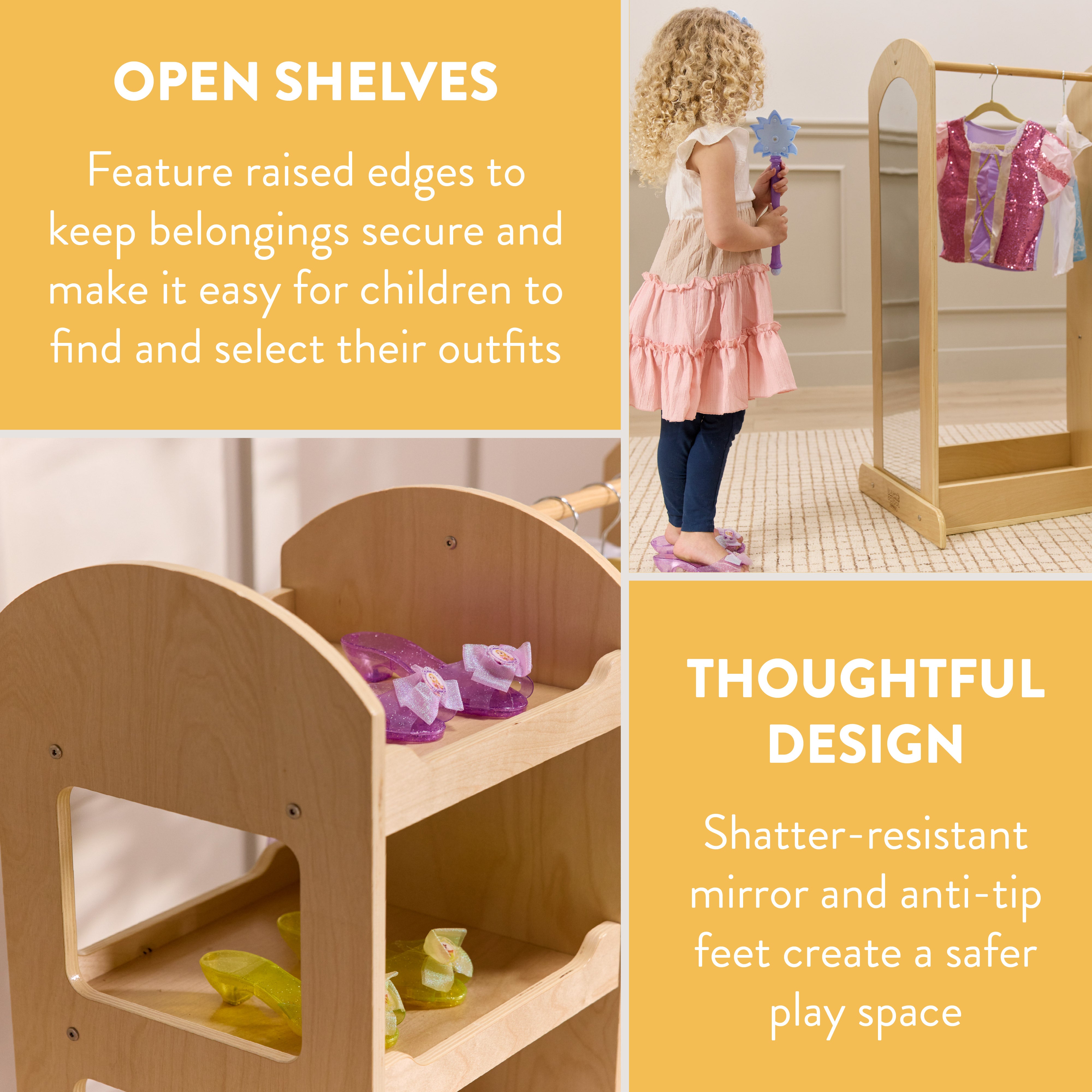 Double-Sided Dress-Up Center with Mirror