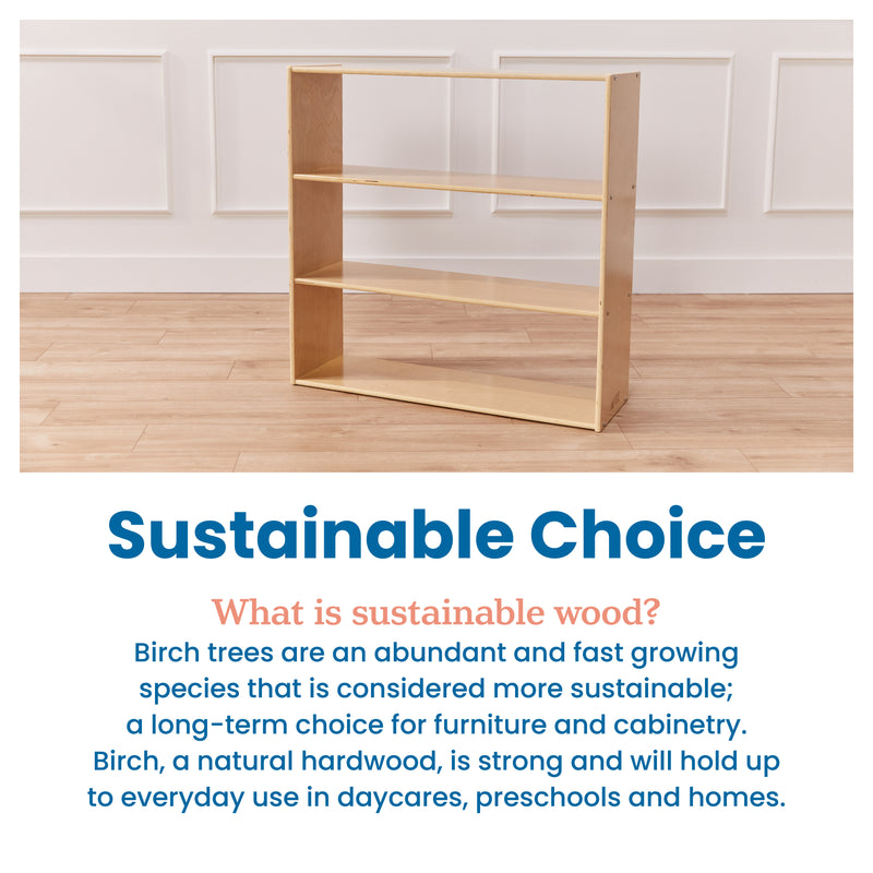 Streamline 3-Shelf Storage Cabinet, 36in High, Double-Sided