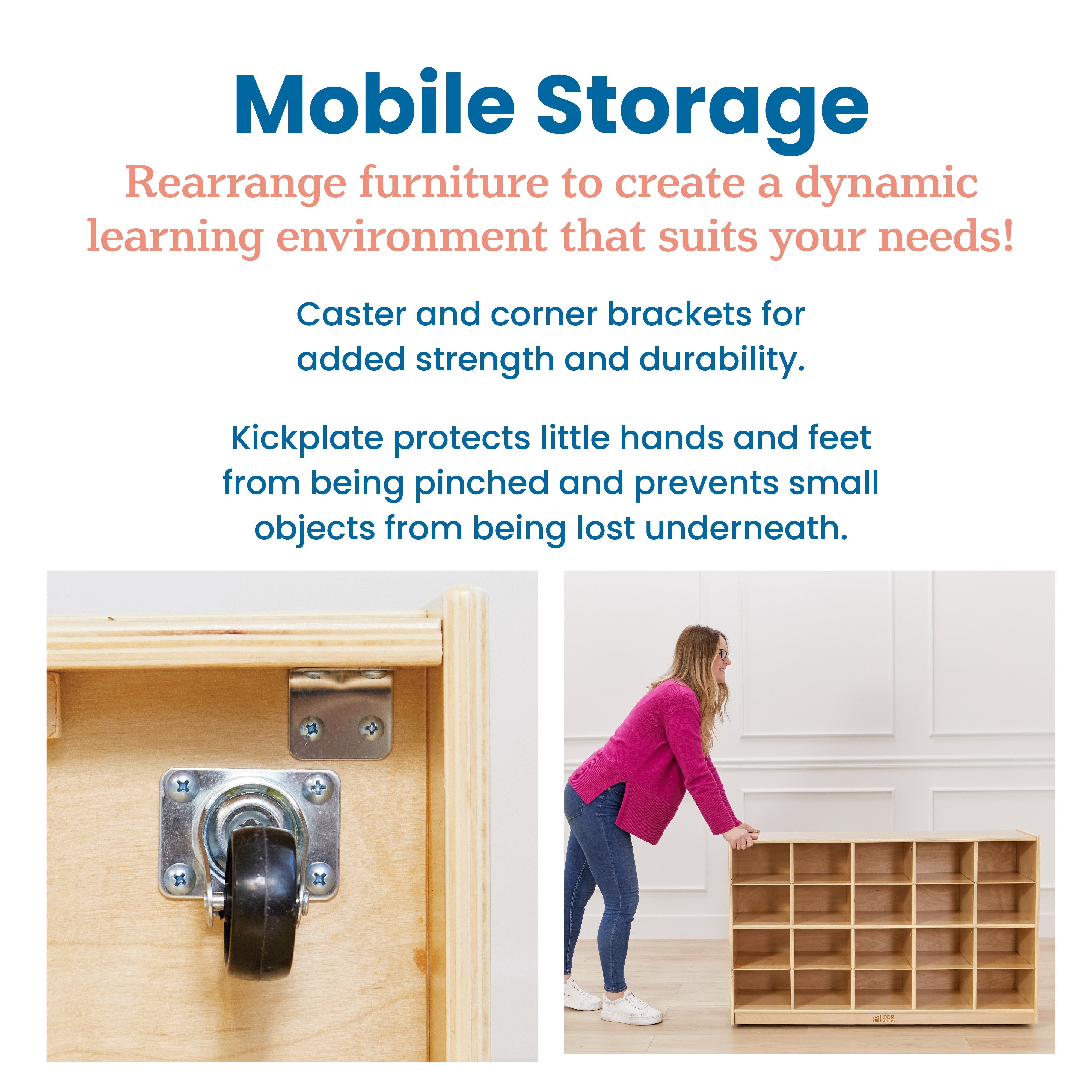 20 Cubby Mobile Tray Storage Cabinet, 4x5