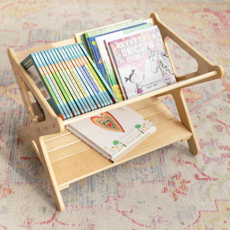 Book Caddy with Shelf, Bookshelf with Storage