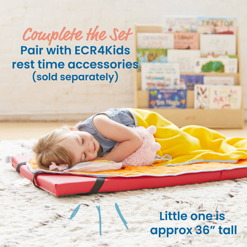 Rainbow Rest Nap Mats, Clear Name Tag Holder, 2in Thick - 5-Pack