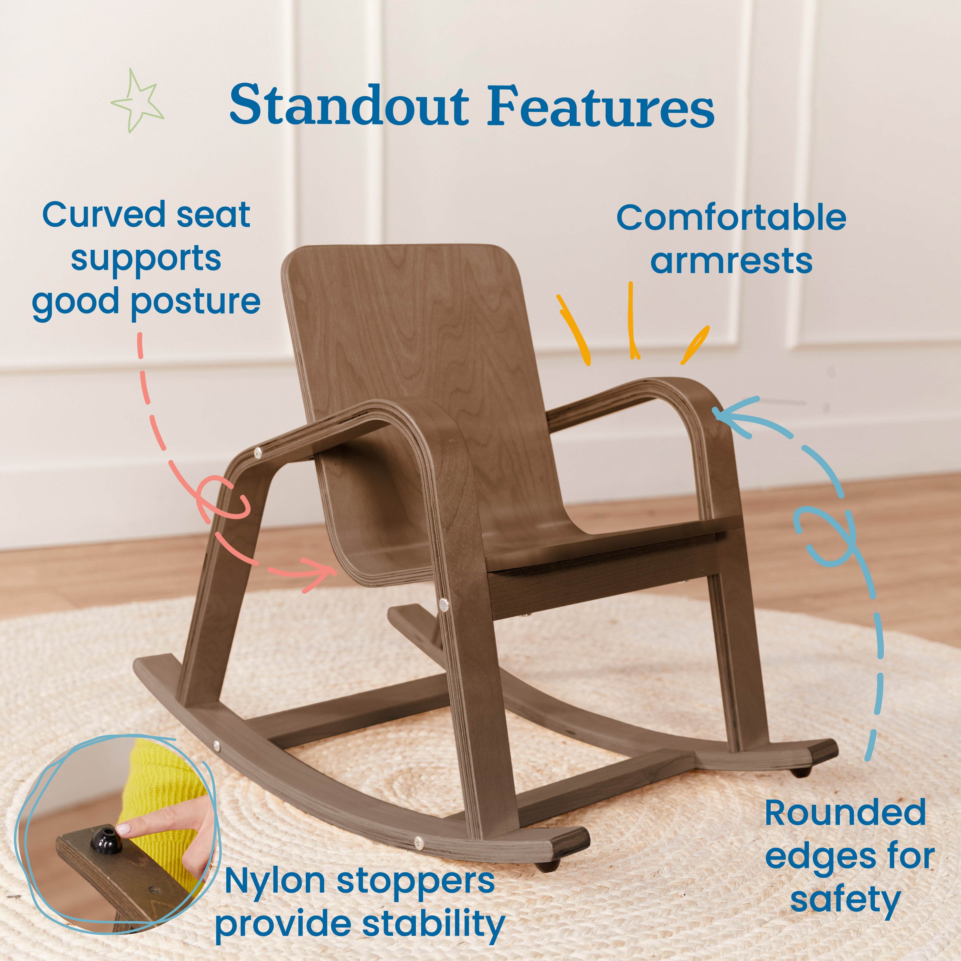 Bentwood Rocking Chair, Kids Furniture