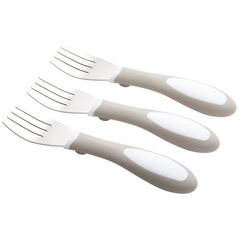 My First Meal Pal Stainless Steel Forks, Toddler Silverware, 3-Pack