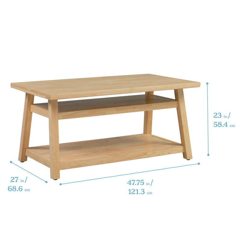 Sit n' Stash Solid Hardwood Trestle Table with Storage for Kids Playrooms