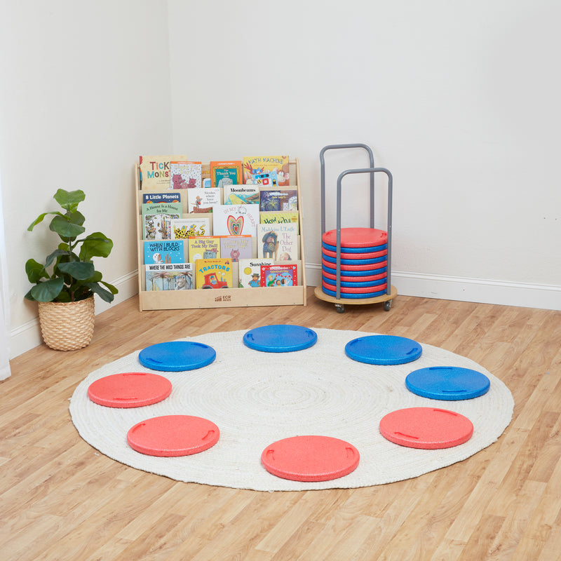 CircleSpots, Seating Pads, Blue/Red, 20-Piece