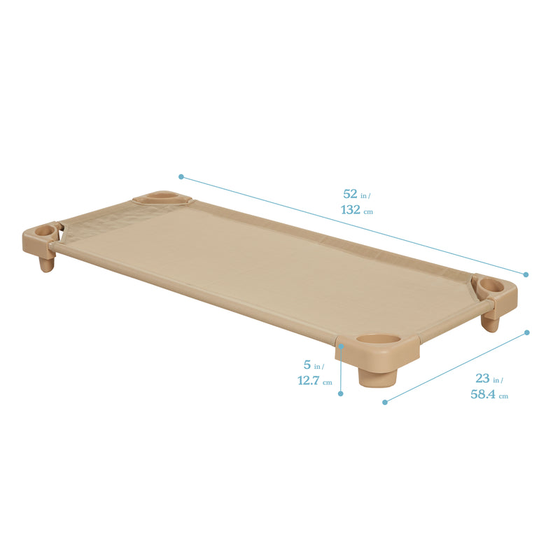 ECR4Kids Stackable Kiddie Cot, Children’s Naptime Cot, Ready-to-Assemble, 6-Pack