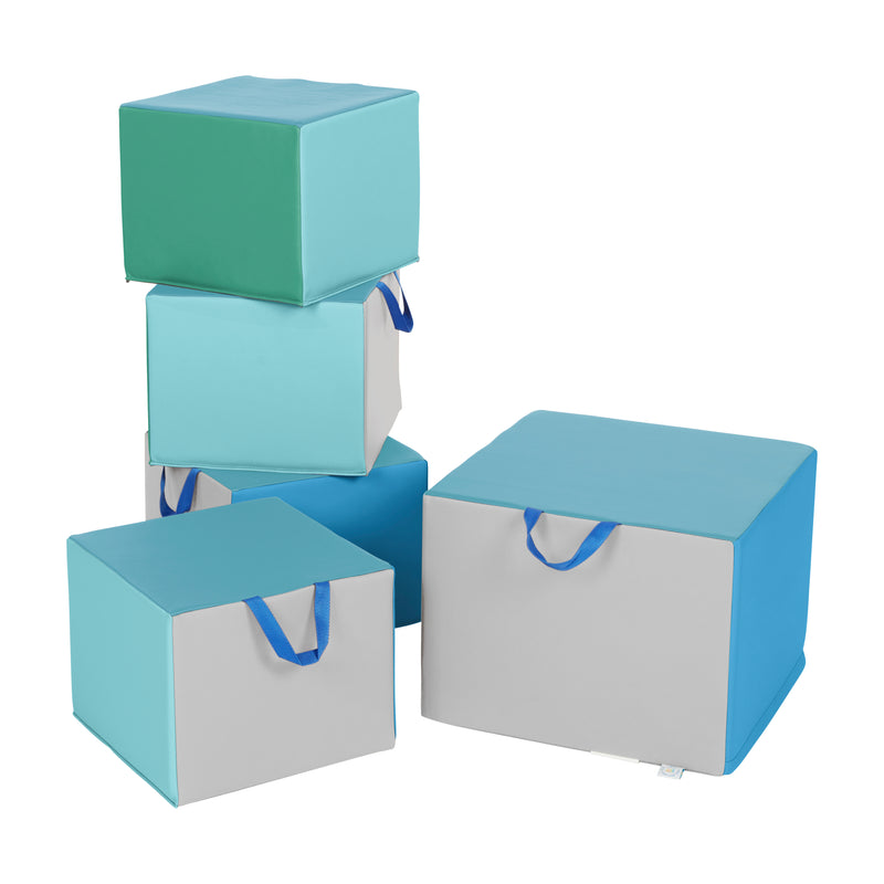 Cozy Cube Seating Set, Flexible Foam Seats with Handles, 5-Piece