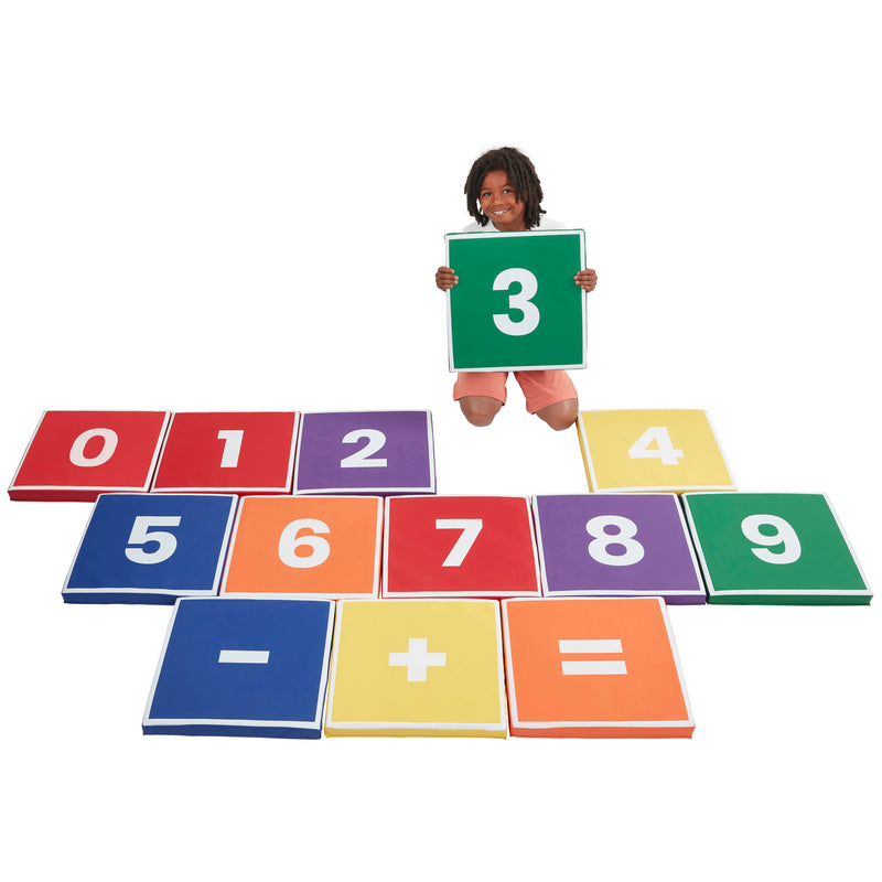 Hop to It Math Mats, Hopscotch Game, Foam Number Tiles, 13-Piece